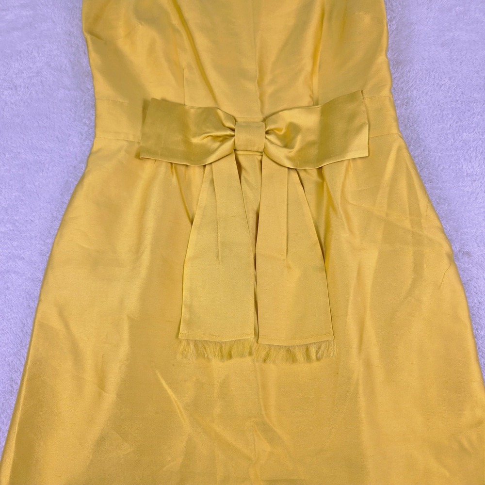 Kate Spade New York Yellow Bow Sheath Dress Sleeveless Midi Size 10 - Picture 6 of 7